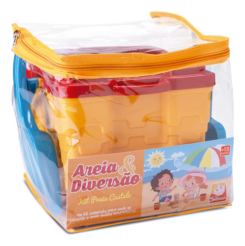 Balde De Praia Infantil 4 Pçs Areia Menino Menina Silmar