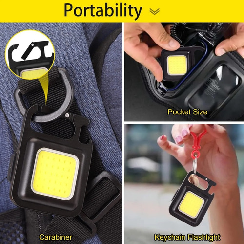 Mini Lanterna Led Recarregável Usb Chaveiro Abridor Ímã