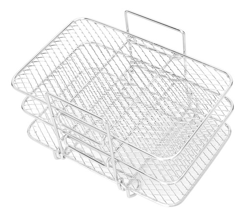Freidora De Acero Inoxidable, 3 Estantes Apilables