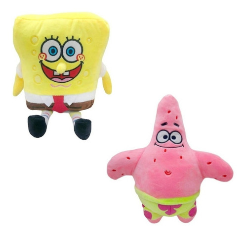 Peluche Bob Y Patricio 20cm Detalles Bordados Precio X Los 2