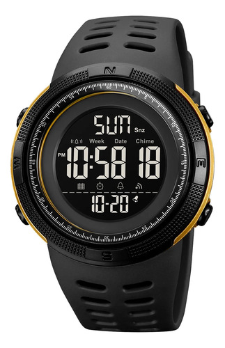 Reloj Digital Skmei 2070 Deportivo Impermeable Negro Dorado