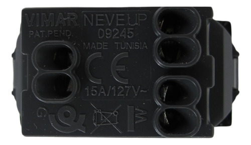 Placa 2 Ventanas Con Interruptor Y Contacto Sencillos Vimar Color Blanco Mate Y Carbón Mate Corriente Nominal 16 A Voltaje Nominal 250v