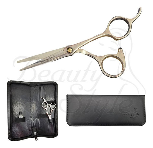 Tijera De Corte Titanio 4.5 Beauty Style Con Estuche