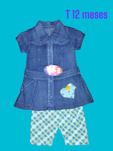 Conjunto Biker Para Bebe Con Camisa De Blue Jeans