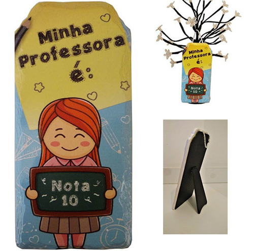 Enfeite Mesa Plaquinha Professora Nota 10 Porcelana Presente