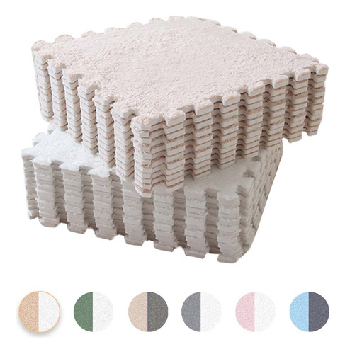 Tapete con Alfombra Modular Infantil Rompecabezas 10 piezas Mayana 069 Color Camel White