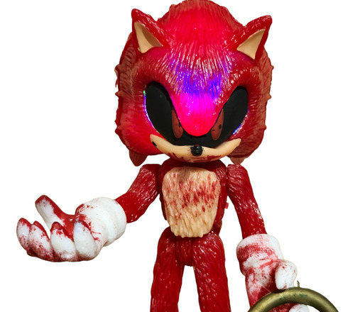 Figura Red Sonic Exe Con Aro Y Diamante