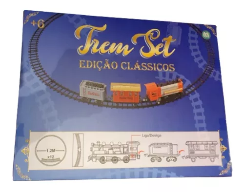 Trem Eletrico De Brinquedo 17 Pçs C/ Som E Trilho Grande