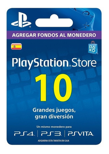 Psn Gift Card Playstation Store España Ps3 Ps4 10 Euros