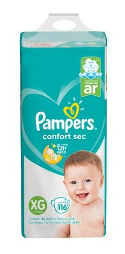Pampers Confort Sec Bag Xg 116 - Bebes Y Niños