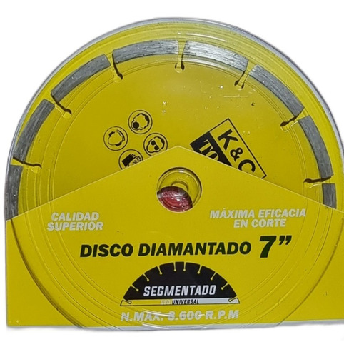 Disco De Corte Diamantada 7 PuLG. Universal - Kyc