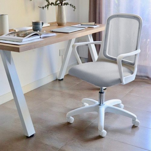Imagen 2 de 8 de Silla Fresa Blanca Escritorio Oficina Neumática Envio Gratis