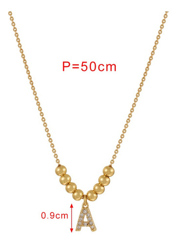 Collar De Acero Inoxidable Con Inicial Dije Letras Dorado