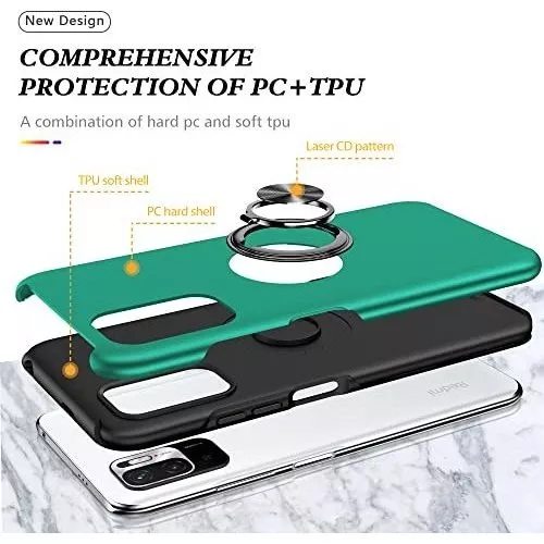 Asuwish Funda compatible con Xiaomi Redmi Note 10 Pro y protector de  pantalla de vidrio templado, soporte de anillo, soporte de soporte,  accesorios