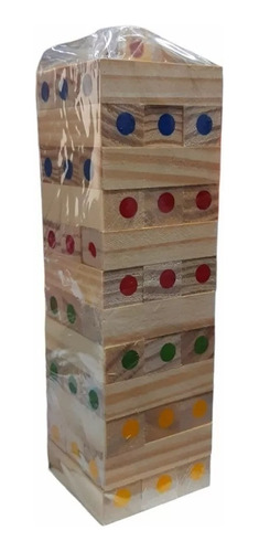 Yenga Jenga Colores Con Dado De Madera 