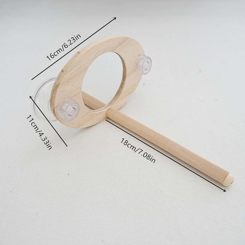 Espejo Para Loros Con Soporte Para Percha, Soporte De Madera