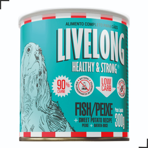 Ração Úmida Para Cães Livelong Natural Sabor Peixe 300g