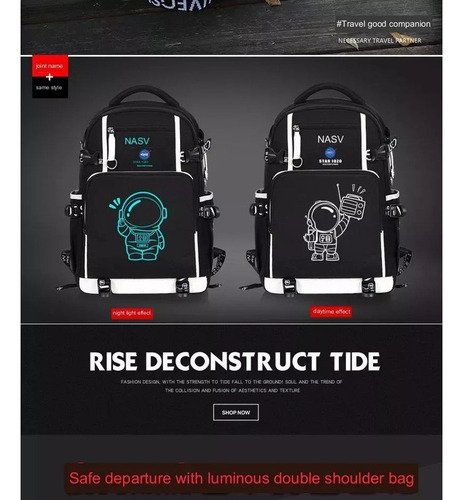. Mochila Luminosa Para Novos Estudantes Astronautas 2023