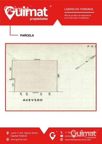 Imagen 9 de 12 de Acevedo Y Camargo - 13.45 Mts De Frente Villa Crespo - Lideres En Terrenos