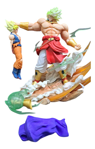 Figura Anime Broly Vs Goku Dragón Ball Z 25cm