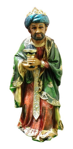Rey Mago, Baltazar, Figura De Resina, 29.5 X 12.5 X 12.5cm