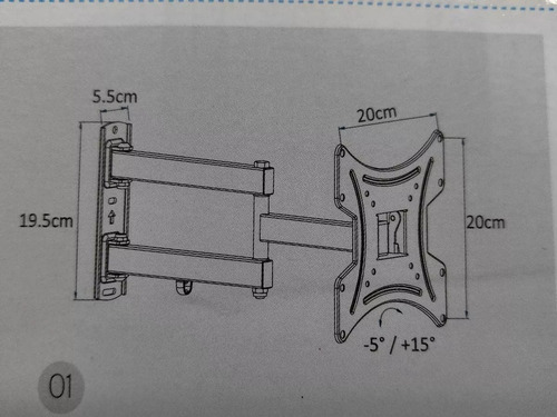 Imagen 2 de 2 de Soporte Daewoo Lcd Led, De 14 A 40 C/brazo Movil Reclinable