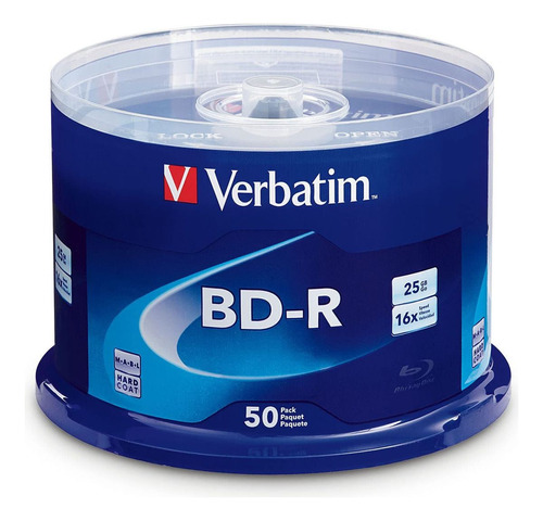 Discos Bd-r Verbatim 25gb 16x - Paquete De 50 - 98397