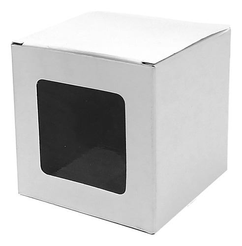 Caja Chica Taza Con Visor Blanco 8x8 (10 Unidades)