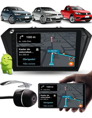 Multimídia 2din 9pol Android Gol Voyage Saveiro G7 G8 Câmera Cor ...