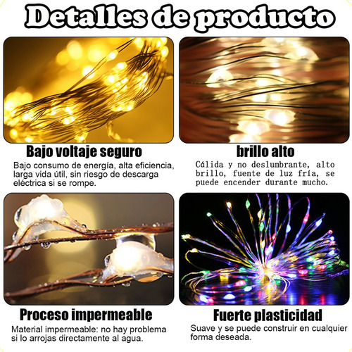 . Luces De Hadas Con Pilas Luces Cadena Luz 2m 20led 12pack
