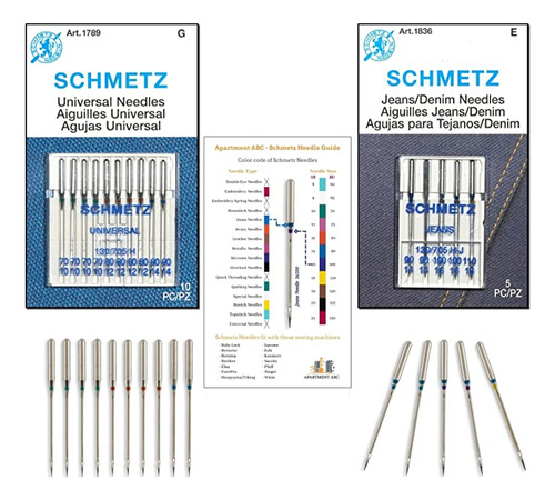 Paquete Combinado De Agujas Para Máquina De Coser De Mezcl.