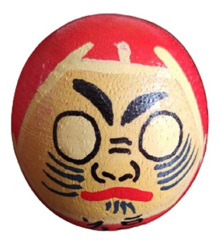 Boneco Daruma 5cm - Talismã Japonês Realiza Desejos- Madeira