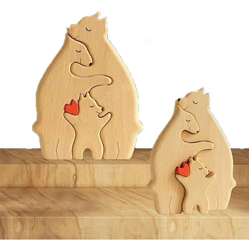 Puzzle De Madera Bear Family, Escultura De Madera, Paquete D