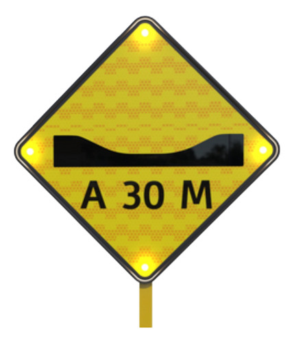 Señal Vial Personalizable 71x71, Multi, 4 Ópticas Con Espejo Negro