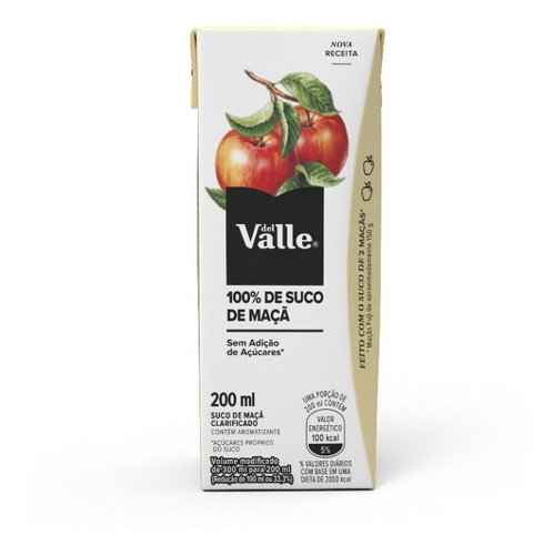 Suco Del Valle 100% Maçã 200ml - 18 Unidades