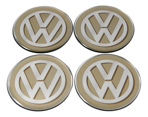 Kit 4 Emblemas Centro Roda Resinado Volkswagen 65mm Cl7