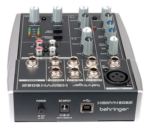 Mesa Som Behringer Xenyx 502s 5 Canais C/ Usb Tipo B Para Pc 100 - 240v