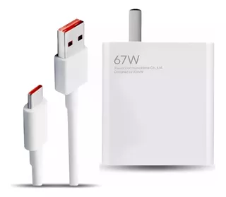 Cargador Para Xiaomi Note 10t Pro Con Cable Carga Rápida 67w