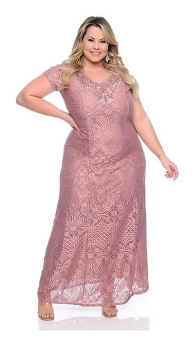 Vestido Plus Size Longo G Gg G1 G2 G3 Festa Renda Sereia Promoção