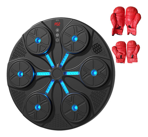 Máquina De Boxeo Pared Objetivo Guantes Rojos Pad Negro