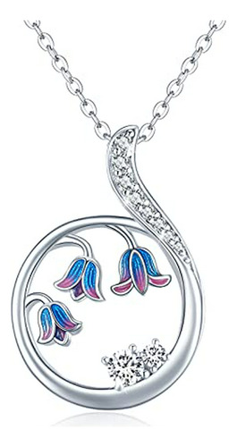 Collar - Bellflower Necklace For Women,925 Sterling Silver C