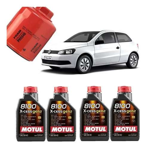 Troca De Óleo Gol G6 1.0 Motul 8100 5w40 Fram Ph5548