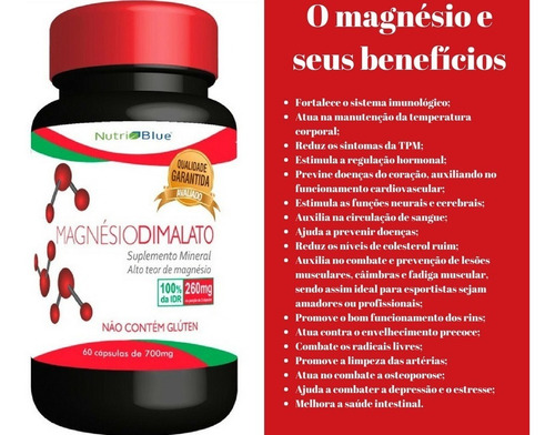 Kit 1 Magnésio Dimalato + 1 Omega3 Concentrado Nutriblue