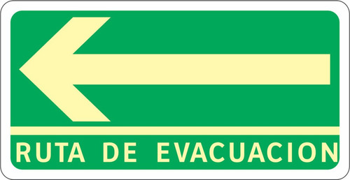 Ruta De Evacuación Izquierda 2 Pzas. Estireno 40x20 Foto