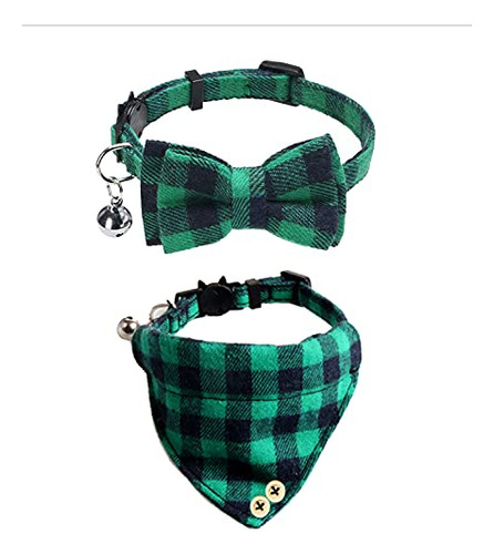 2 Pack Bow Tie Cat Collar Bandana, Breakaway Pet 6scjk