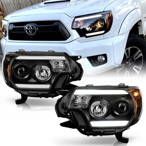 Para Toyota Tacoma 2 -2015 Led Optico Drl Tubo Negro Carcasa