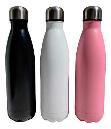 Botella Hidratante Termica 500 Ml Acero Colores X Mayor 10u