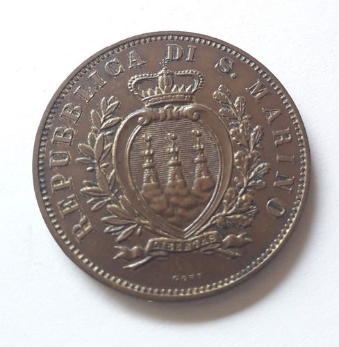 San Marino 10 Centesimi 1894r Centesimos Km#2 Alto Valor Cat