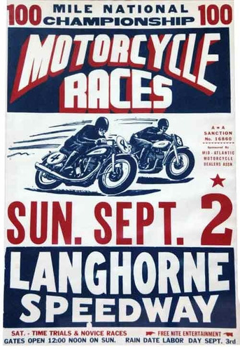 Carteles Antiguos Chapa 60x40cm Poster Motorcycle Races -035