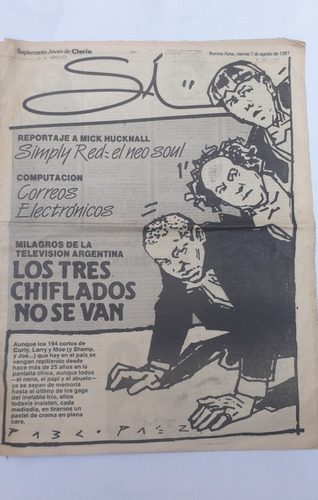 Revista * Si, Suplemento Joven Clarin * Los Tres Chiflados